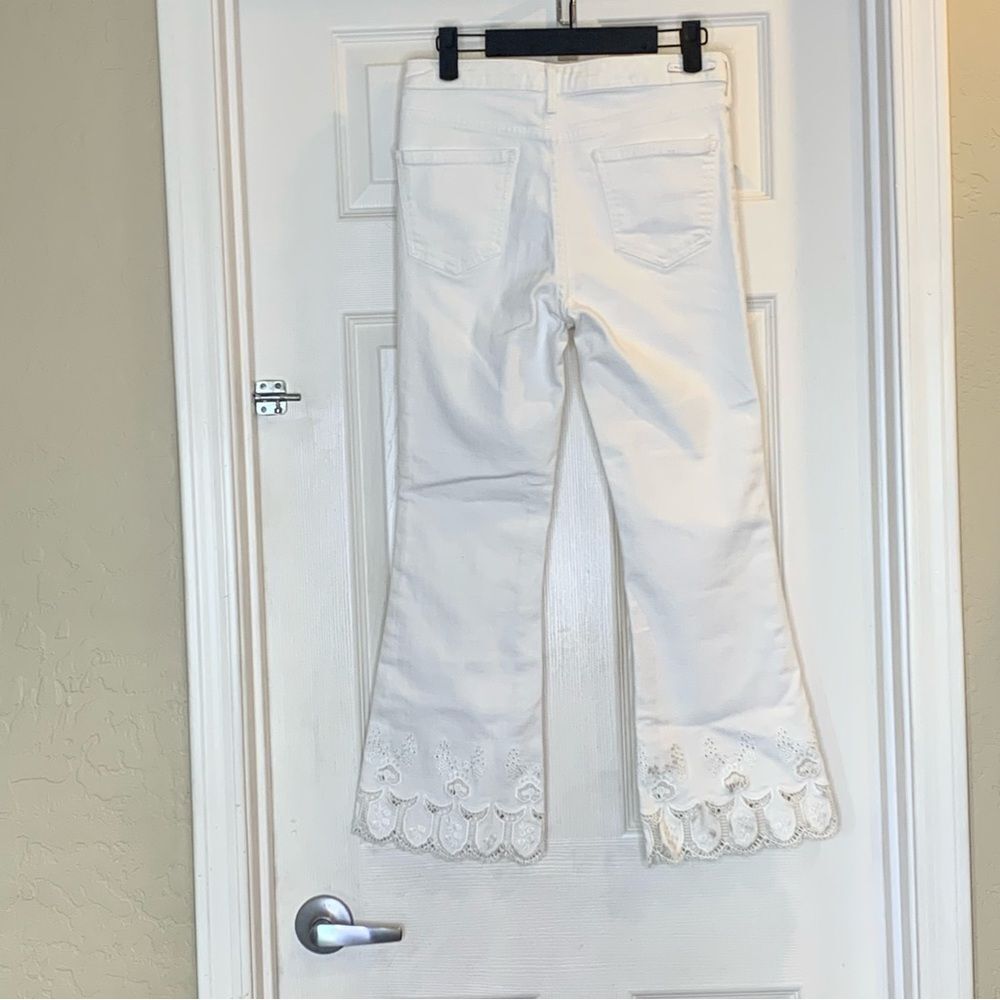 Anthropologie Pilcro High-Rise Cropped Flare Jeans White Size 26 - Picture 4 of 12